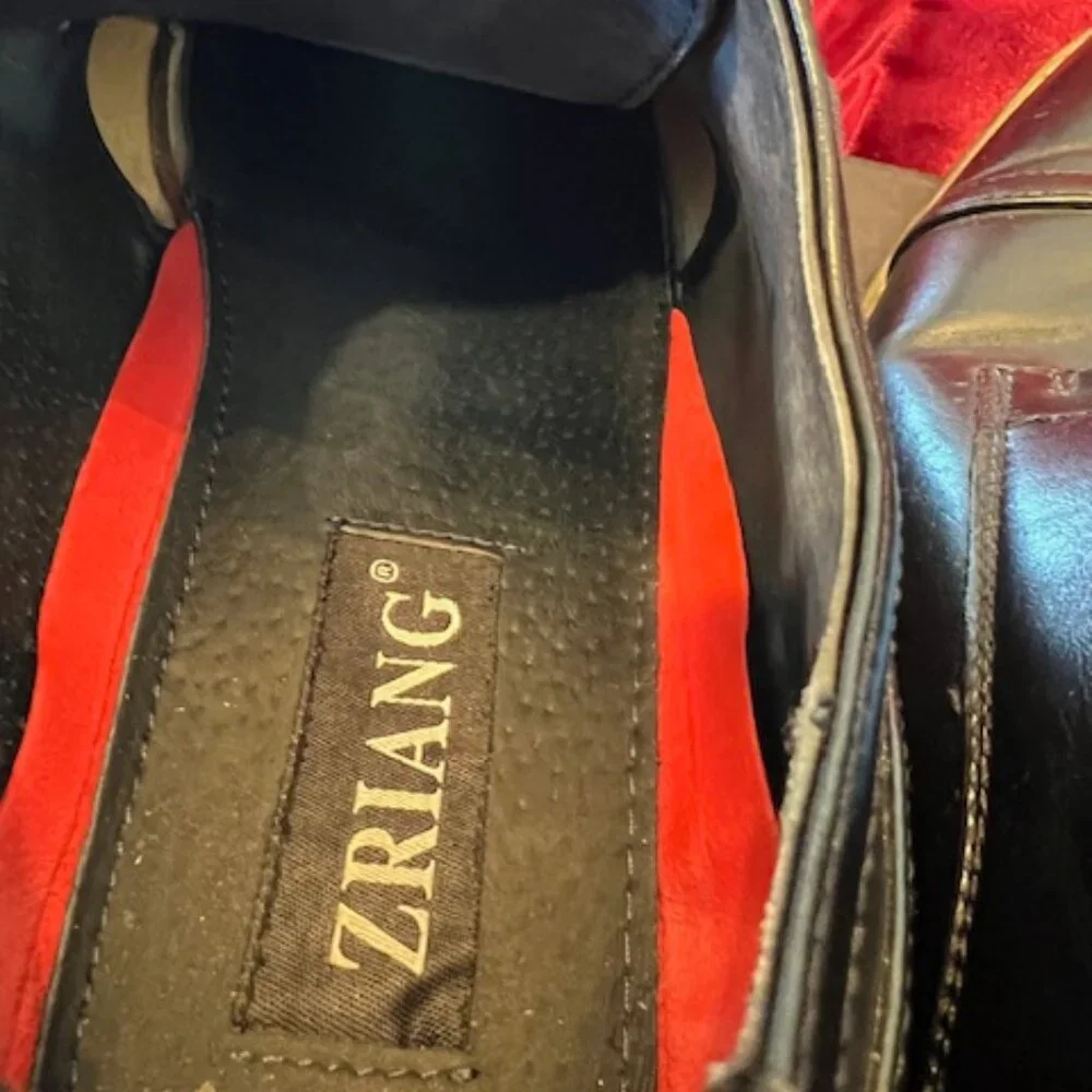 ZRIANG men's classic cap toe lace-up Oxford dress shoes black, size‎ 10.5